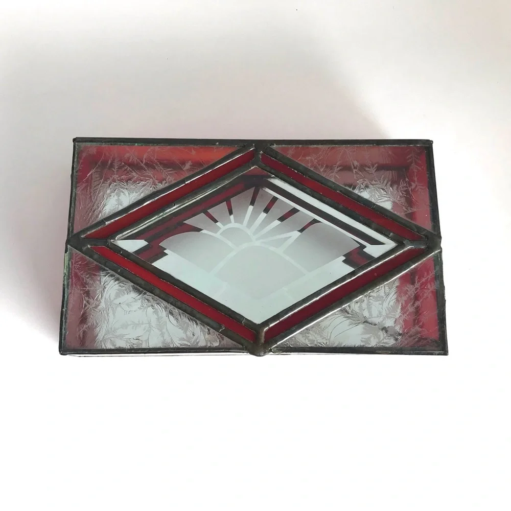 Vintage Stained Glass Jewelry Box